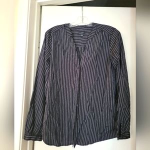 Pinstriped black blouse